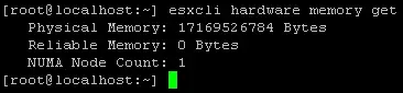 Checking memory installed in the ESXi server