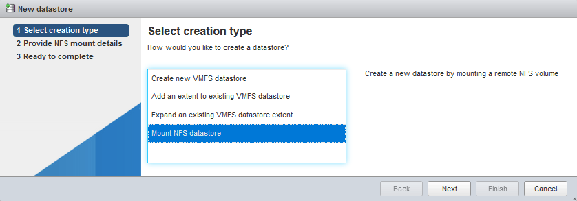 How to mount an NFS datastore in ESXi