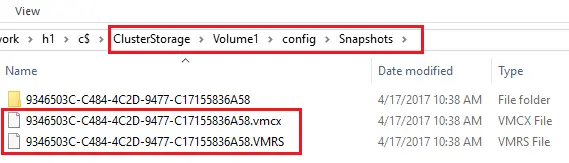 Hyper-V snapshot files