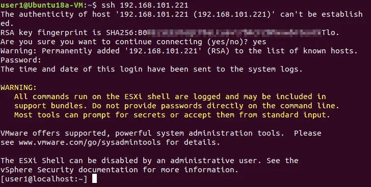 Connecting to the ESXi console from Linux