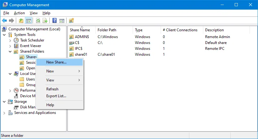 Using Computer Management