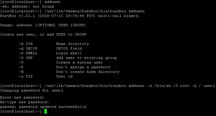 Add a new user in ESXi
