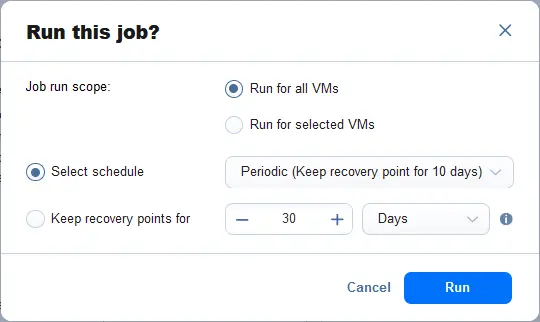 Preparing to run a VMware backup job