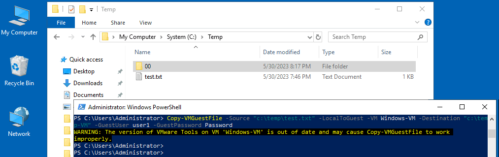 How to copy file to virtual machine in PowerCLI