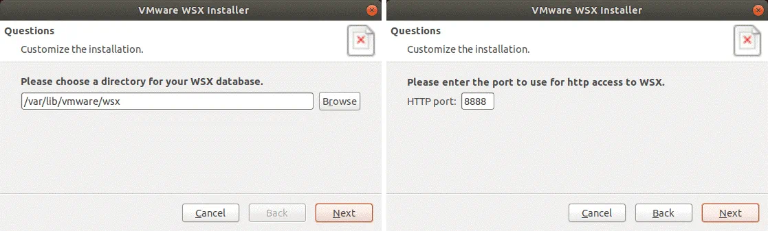 Installing VMware WSX.