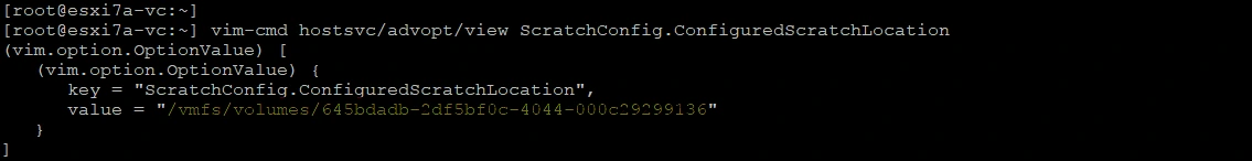 Checking the current scratch partition location