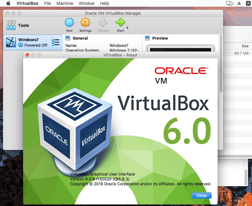 How to update VirtualBox on Mac – the version of VirtualBox is the latest after update.