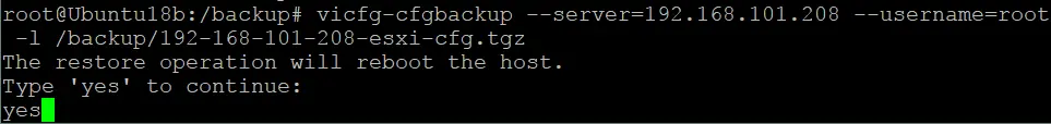 How to restore ESXi configuration from your backup