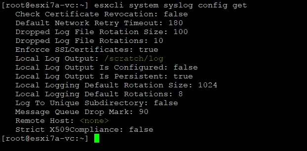 Checking the local log output (location)