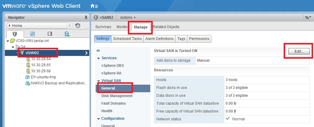 Build a vSAN cluster