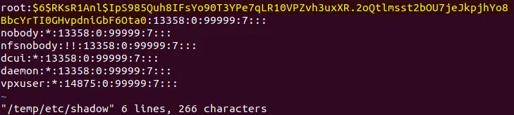 Viewing ESXi password hashes for ESXi users.