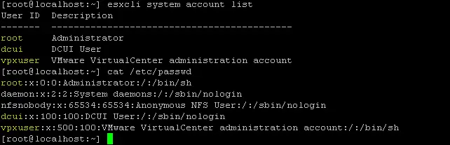 List existing system users