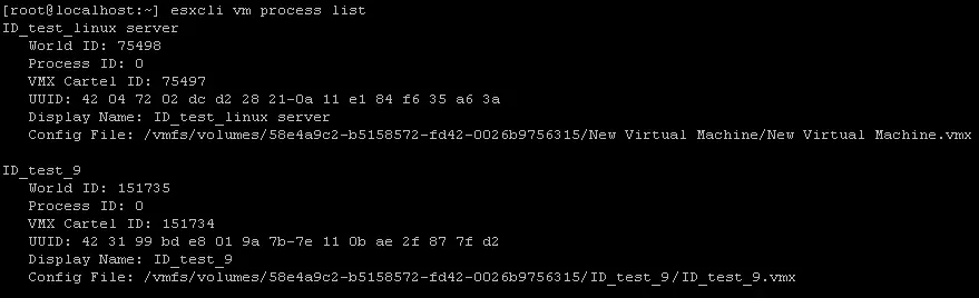 Checking the World ID of the VM processes running on an ESXi host