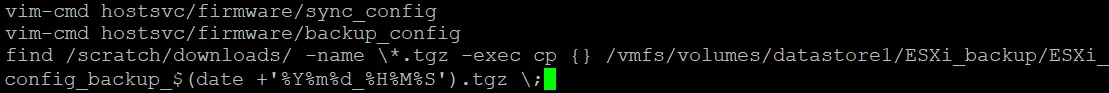 Creating a simple backup script to back up ESXi host configuration