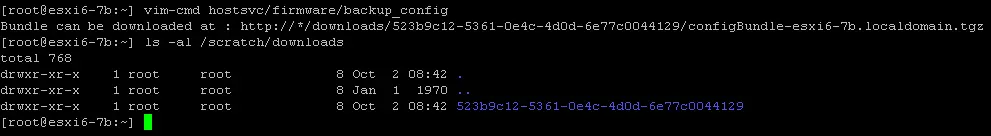How to back up ESXi host configuration in ESXi command line