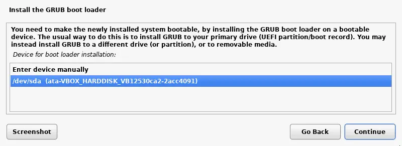 Installing GRUB on /dev/sda