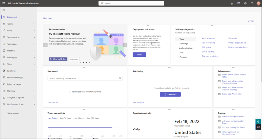 The Microsoft Teams Admin Center