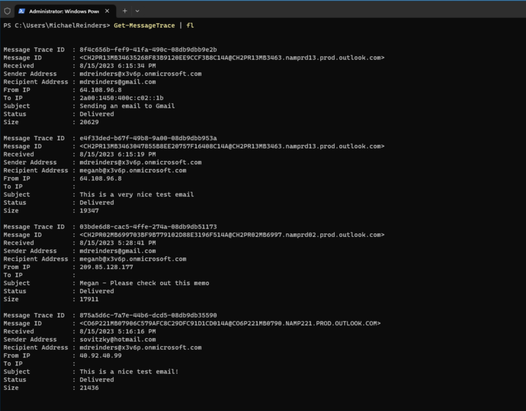 We can get more detail with the 'Format-List' (fl) cmdlet