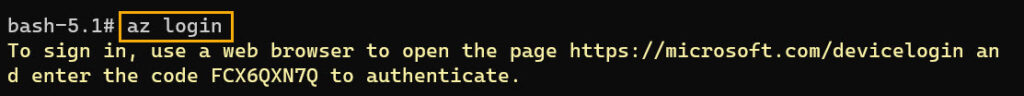 We need to log into our Azure tenant
