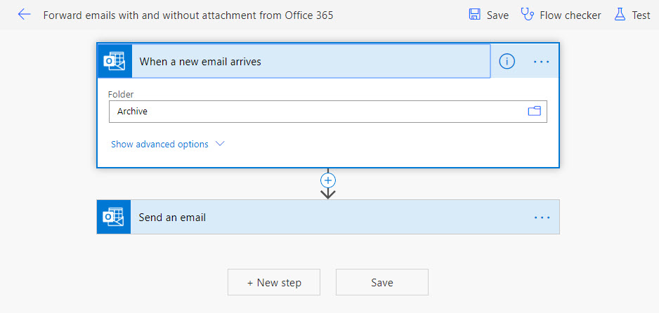 Flow autoforward email