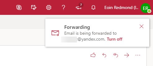 OWA Forwarding On