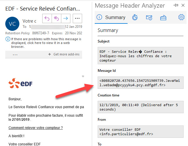 MHA retrieves Internet Message Identifier