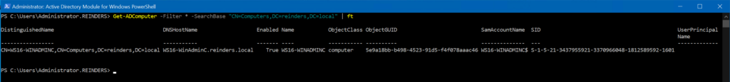 We can also find all objects in the Computers container