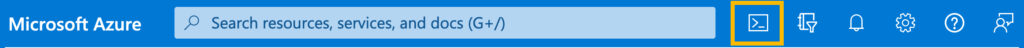 You can access Azure Cloud Shell by clicking on the console icon