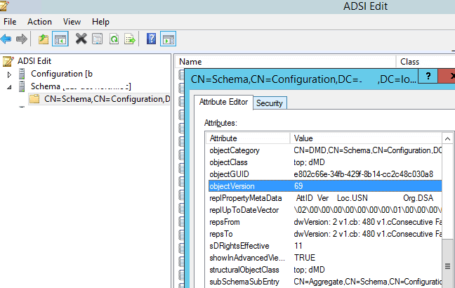 adsi object version