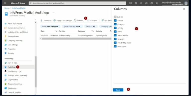 Using Azure AD Audit Logs to Analyze User Activities