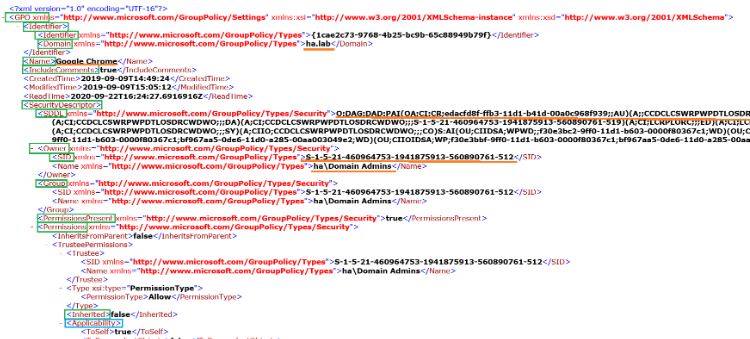 example of GPO Reporting