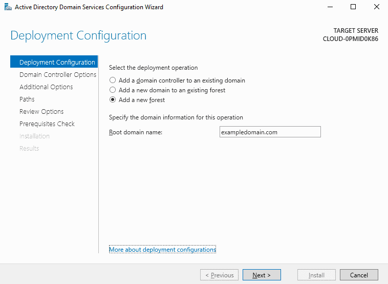 deployment configuration
