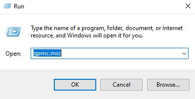 group policy management console run window