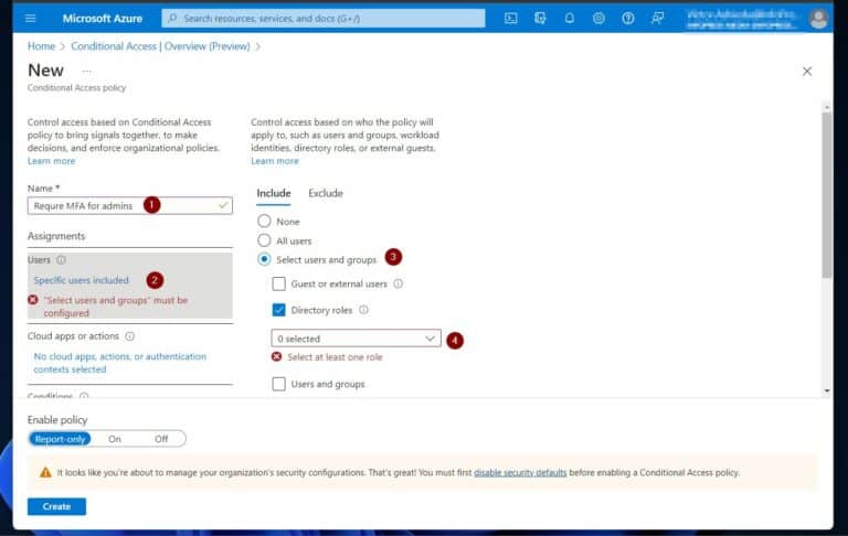 turn on Azure AD MFA by creating a Conditional Access policy