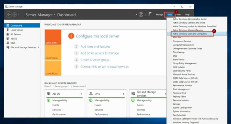 How to Find SamAccountName in Active Directory Open ADUC from Server Manager