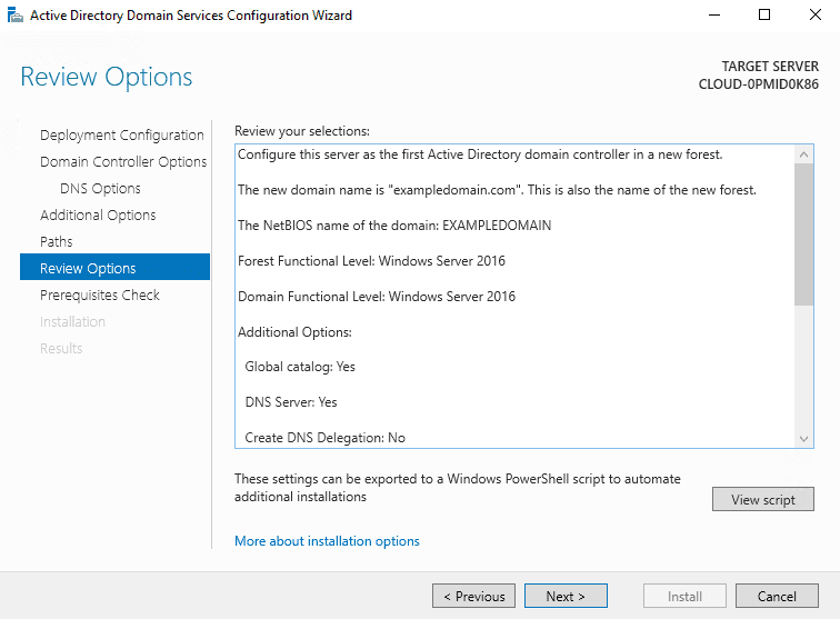 How to Setup Active Directory on Windows Server 2022 review options