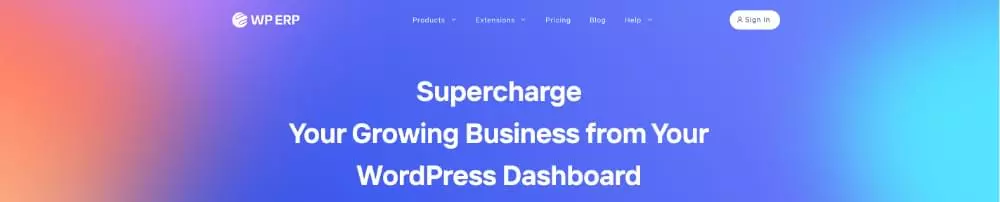WP ERP home page