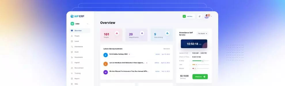 WP ERP home page
