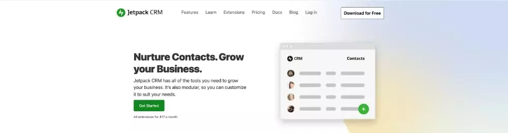 Jetpack home page screenshot