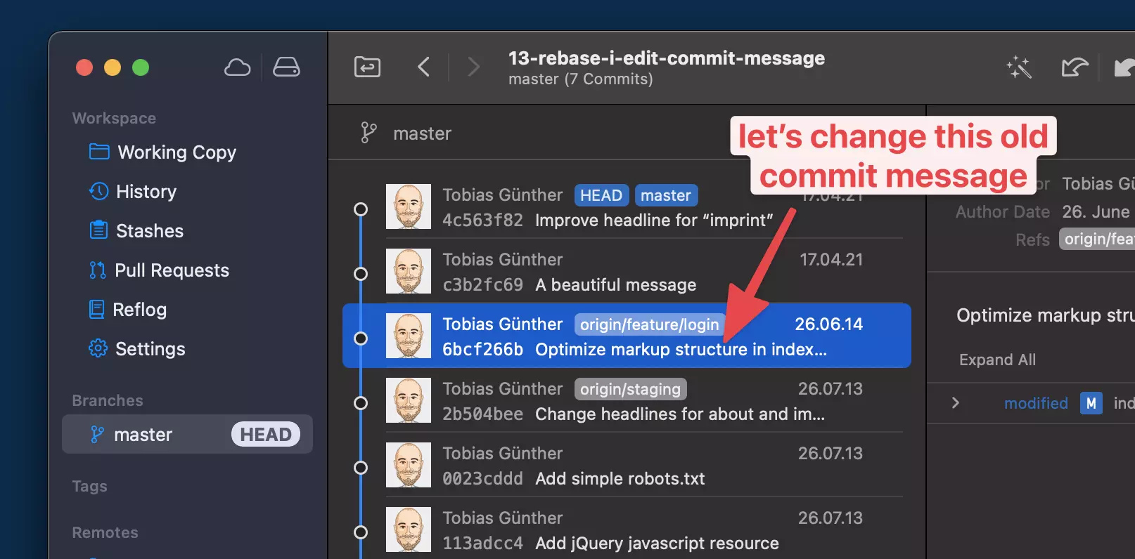 A bad commit message that needs to be corrected