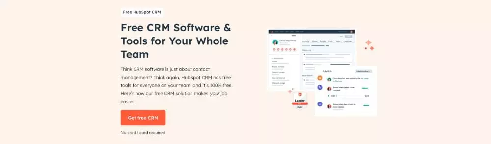 A screenshot of the HubSpot site