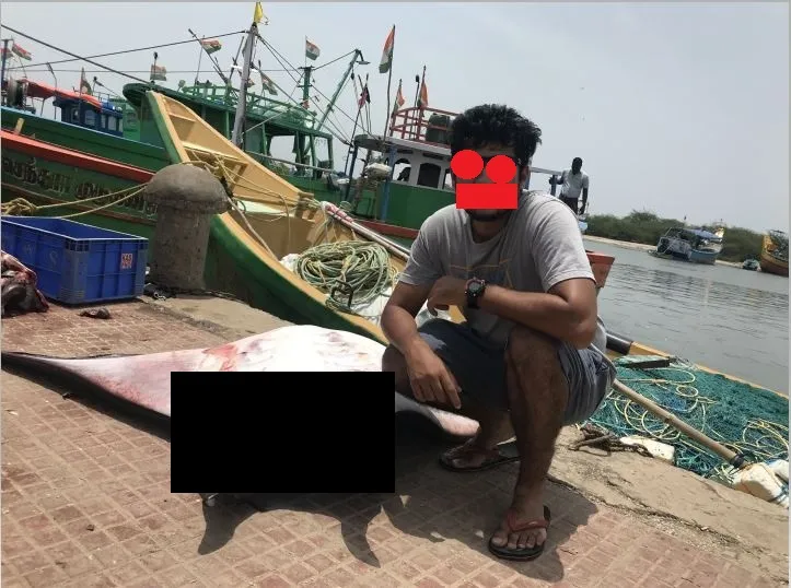 Fig 2.6 Masked Photo of me with the mantra-ray fish.