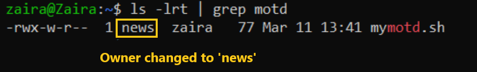 Ownership changed