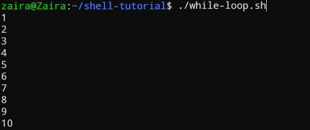 Looping from 1 to 10 using 