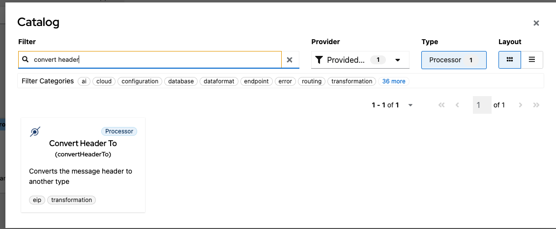 Select Convert Header To transformation