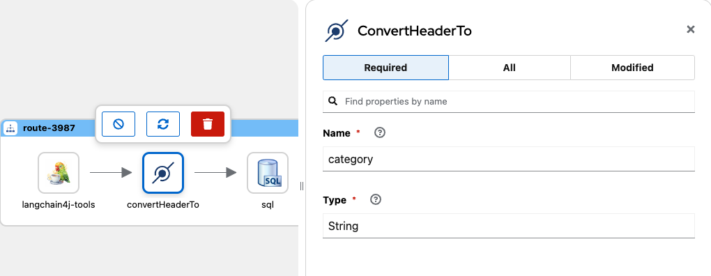 Configure required properties for the component