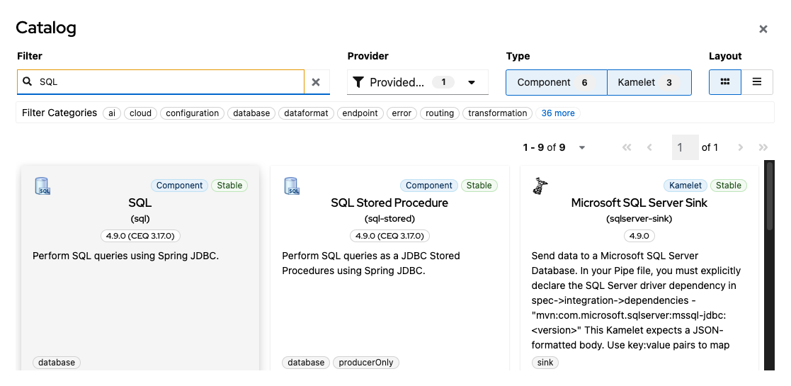 Select SQL component