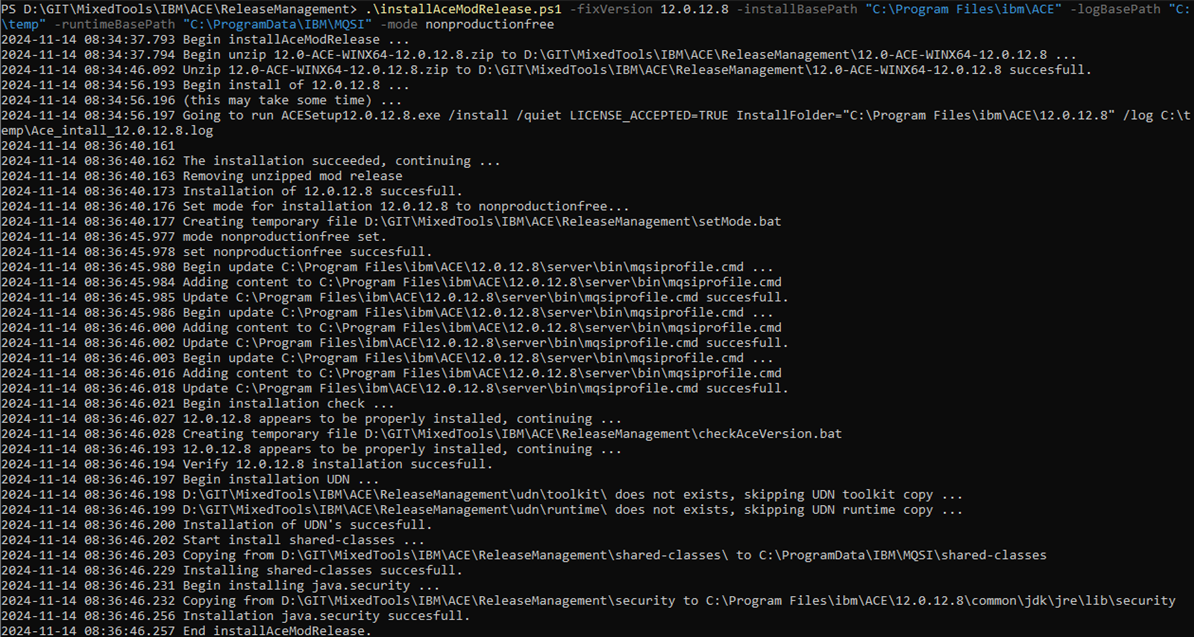 Using installAceModRelease.ps1