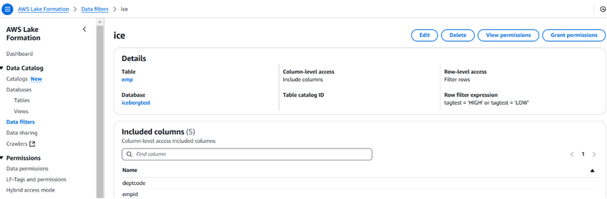 A sample data filter