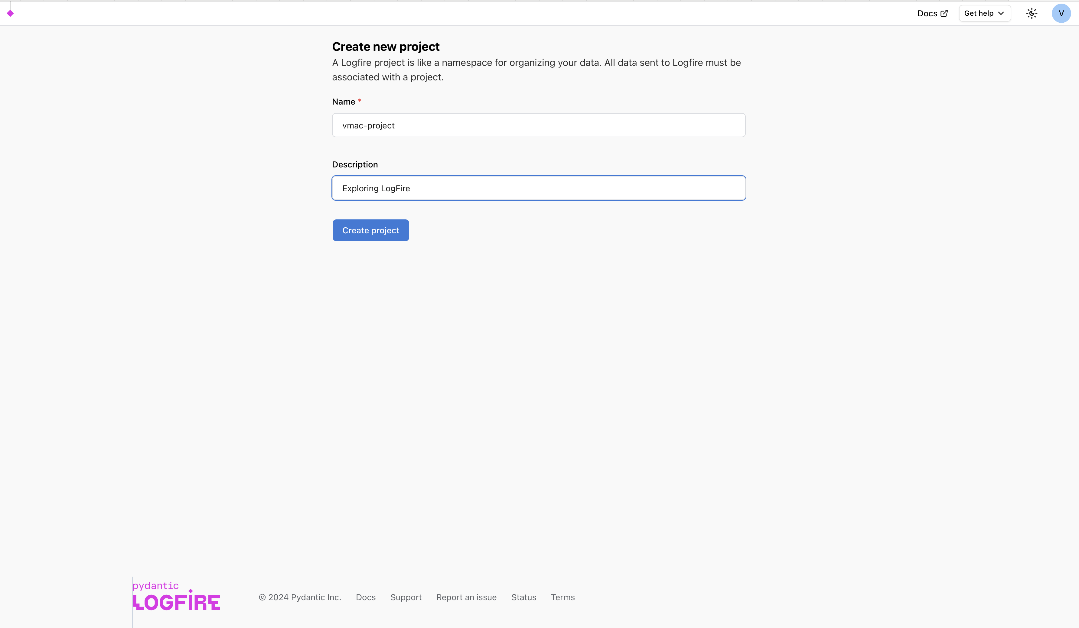 Create a new project